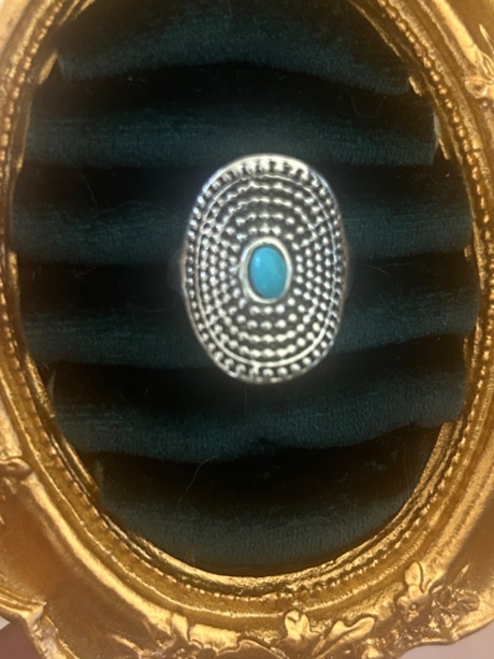 & Other Stories Silver-Tone Ring with Turquoise Center